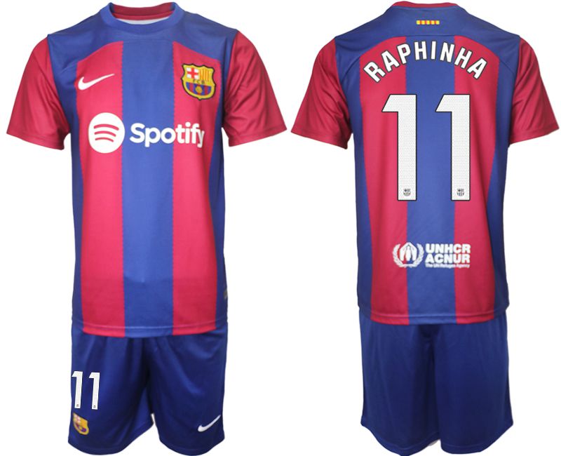 Men 2023-2024 Club Barcelona home red 11 Soccer Jersey